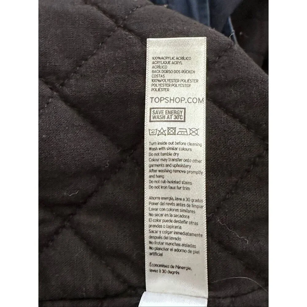 TopShop quilt lined parka